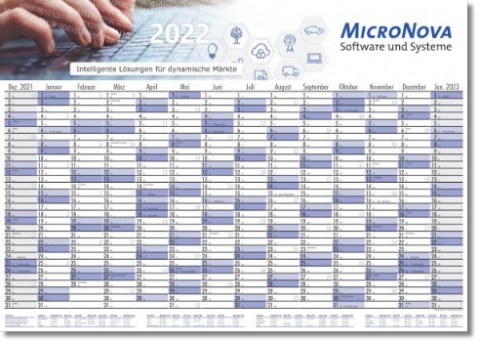 Plakatkalender mit 14 Monaten und Ferienterminen